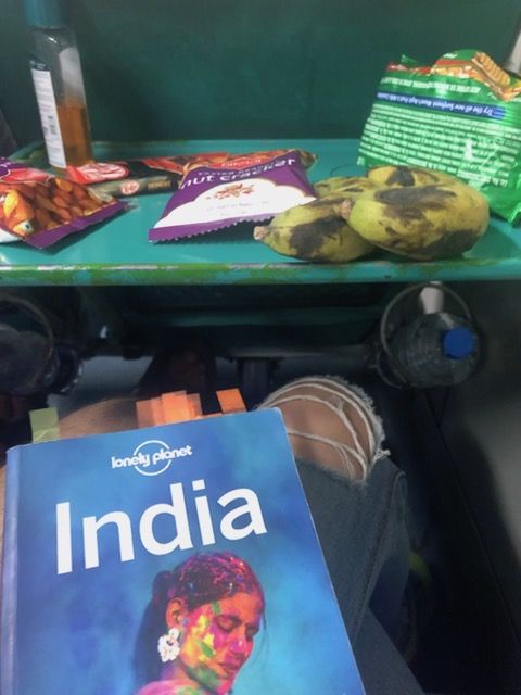 La guía de India en un tren camino de Siliguri