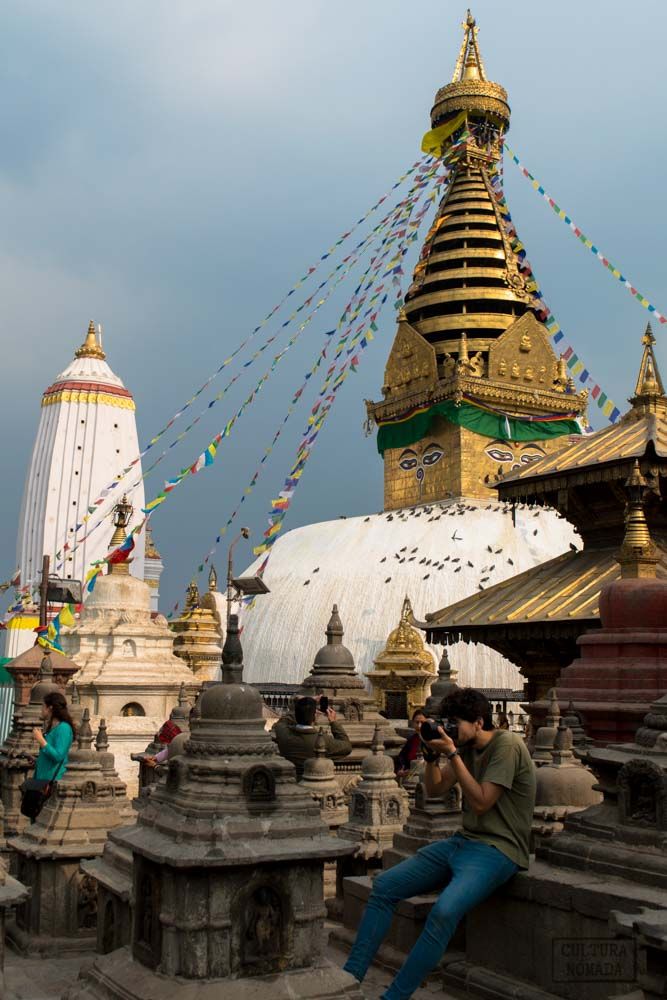 El templo de Swayambhunath y su estupa con los ojos de Buda