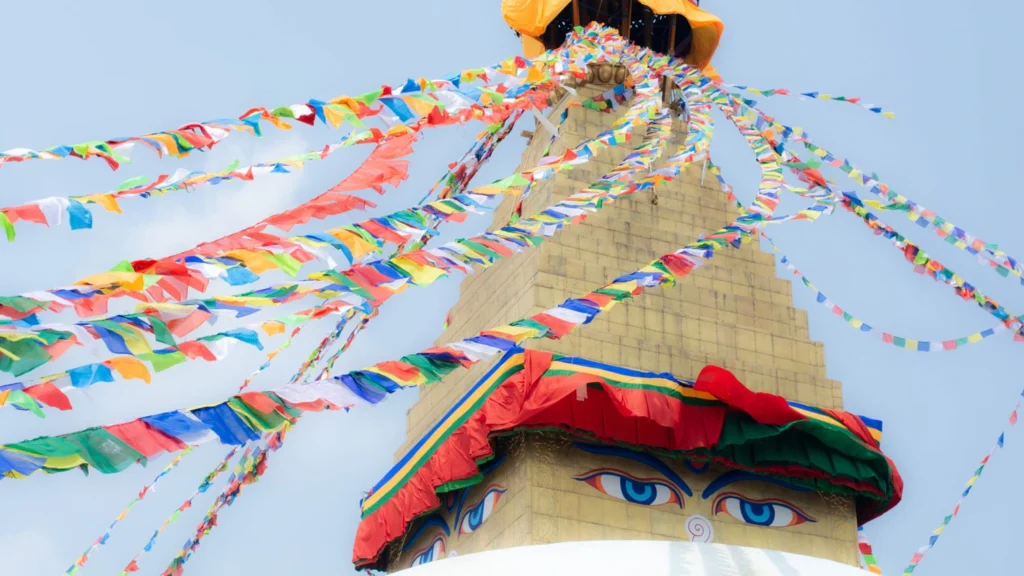 El templo Boudhnath en Katmandú, en la capital de Nepal