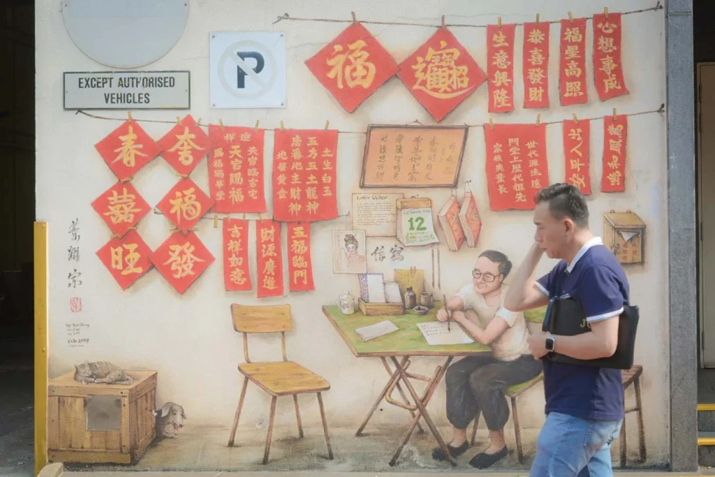 Un mural en el Chinatown de Singapur