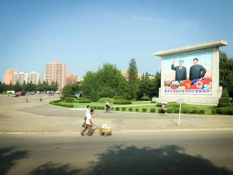 Calles de Pyongyang en Corea del Norte