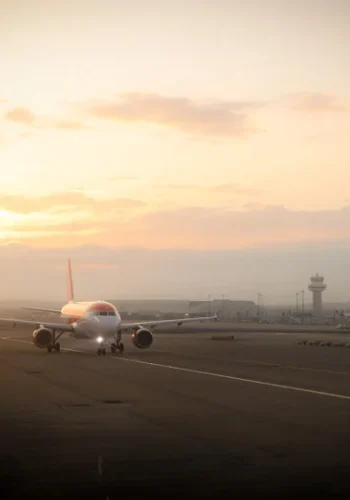 El atardecer en el aeropuerto de Gatwick