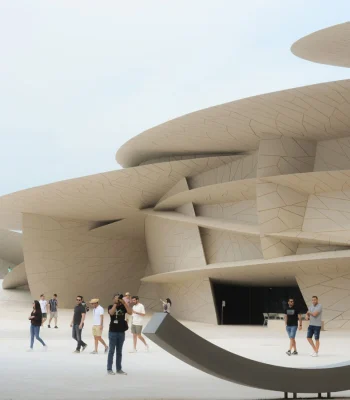 El edificio principal del Museo Nacional de Qatar